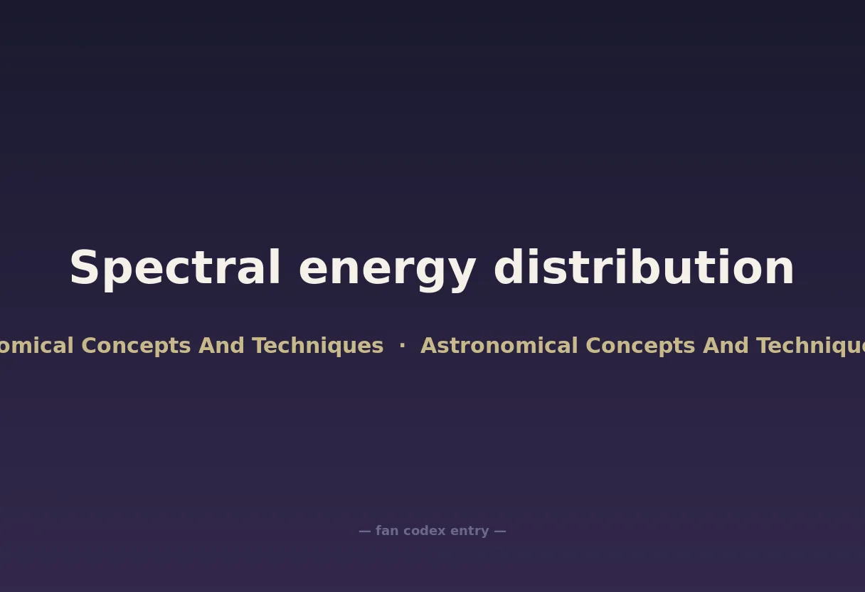 Spectral energy distribution