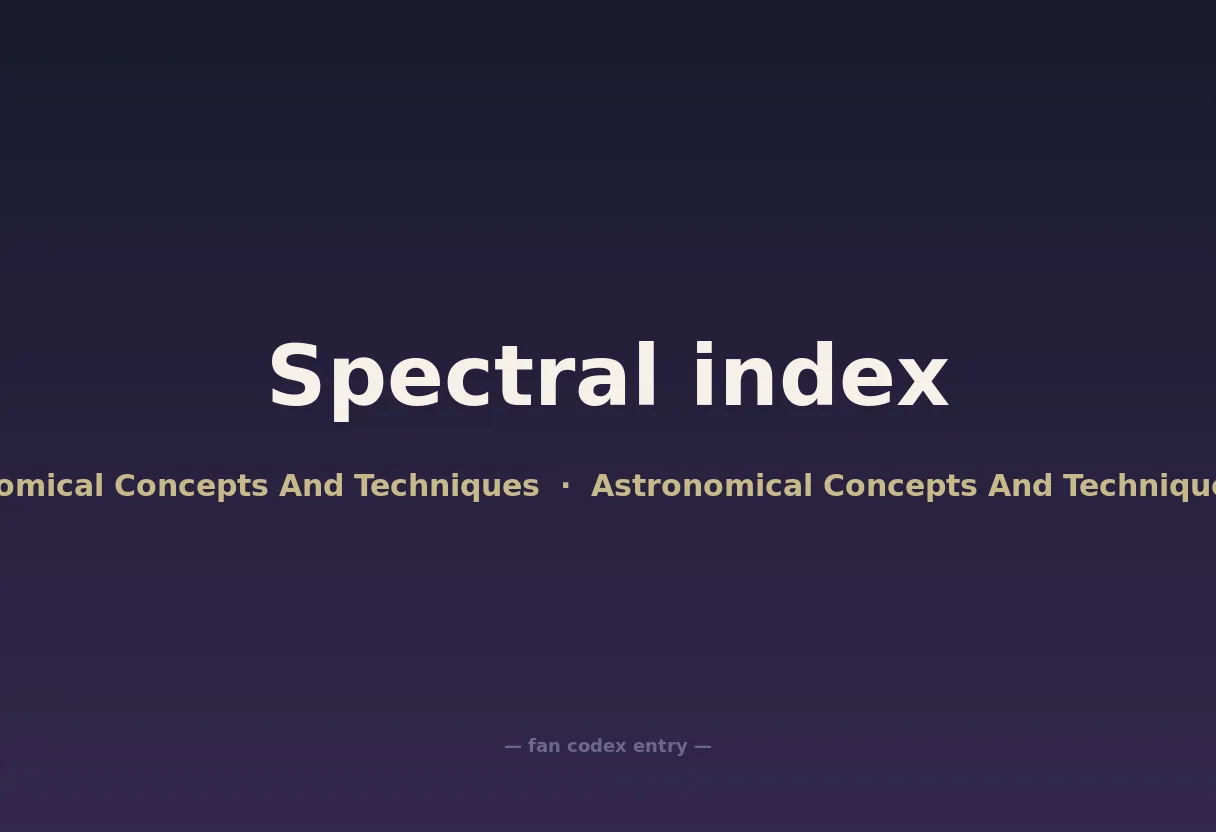 Spectral index