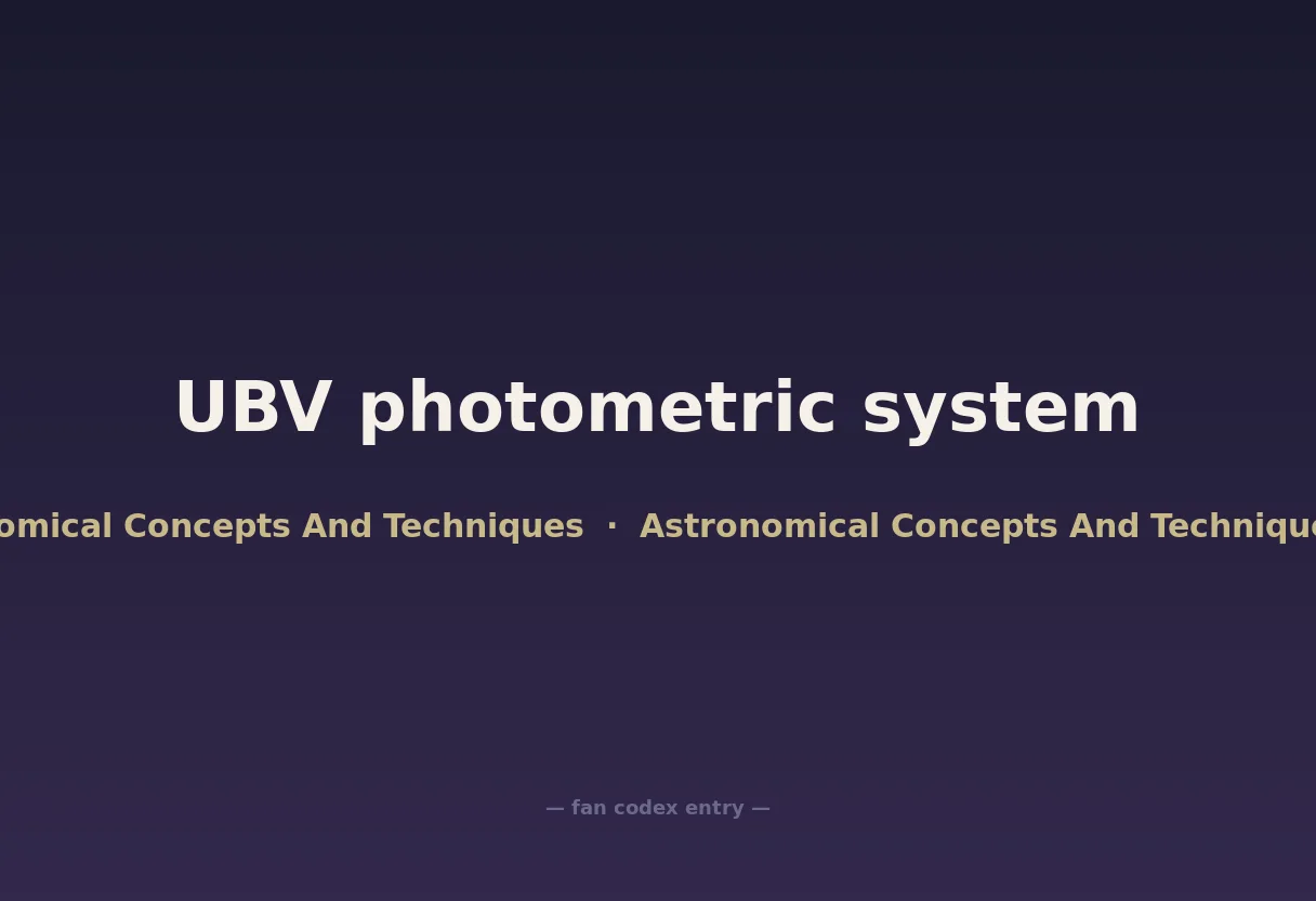 UBV photometric system
