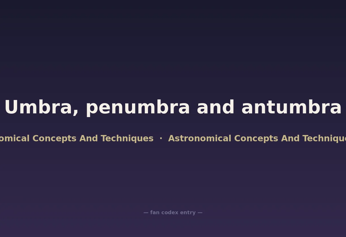 Umbra, penumbra and antumbra