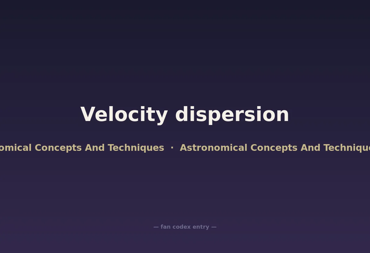 Velocity dispersion